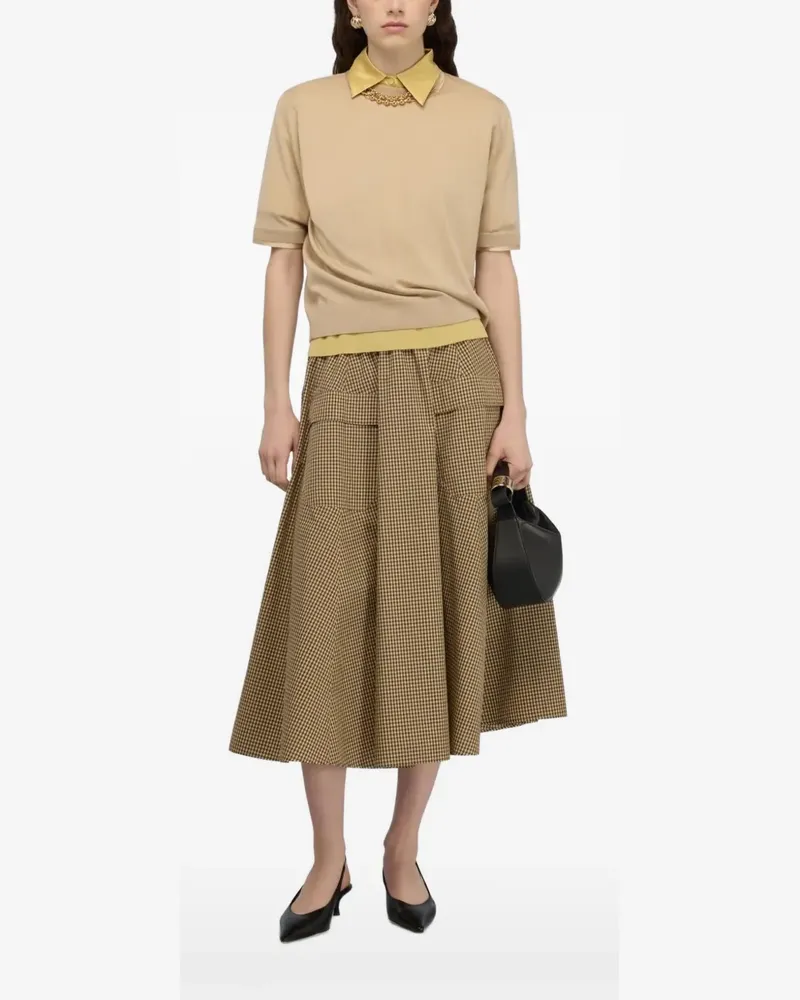 Semicouture Alma short-sleeve sweater - Nude Nude