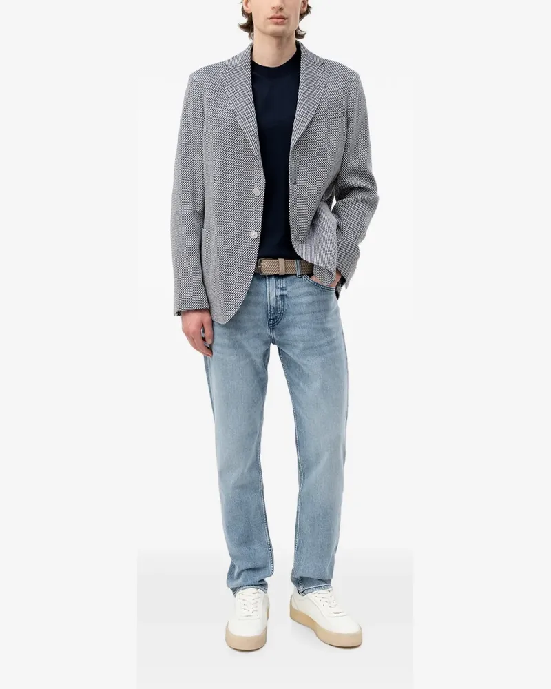 HUGO BOSS micro-patterned single-breasted blazer - Blau Blau
