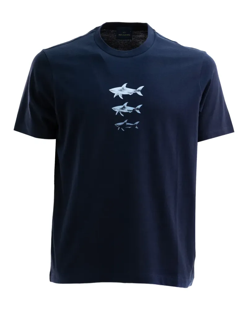 Paul & Shark T-Shirt mit Hai-Print - Blau Blau