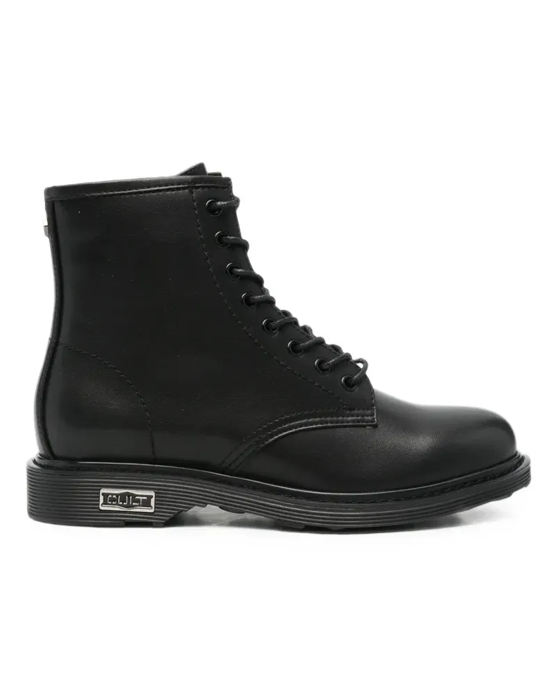 Cult Sabbath lace-up leather ankle boots - Schwarz Schwarz