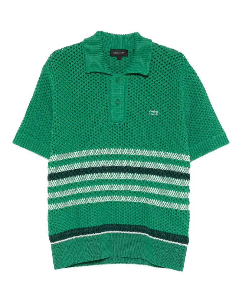 Lacoste striped-detail polo shirt - Grün Grün