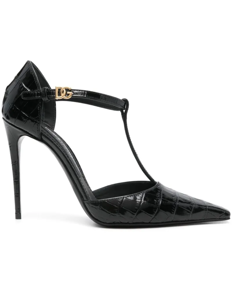 Dolce & Gabbana Pumps mit Lackoptik 105mm - Schwarz Schwarz