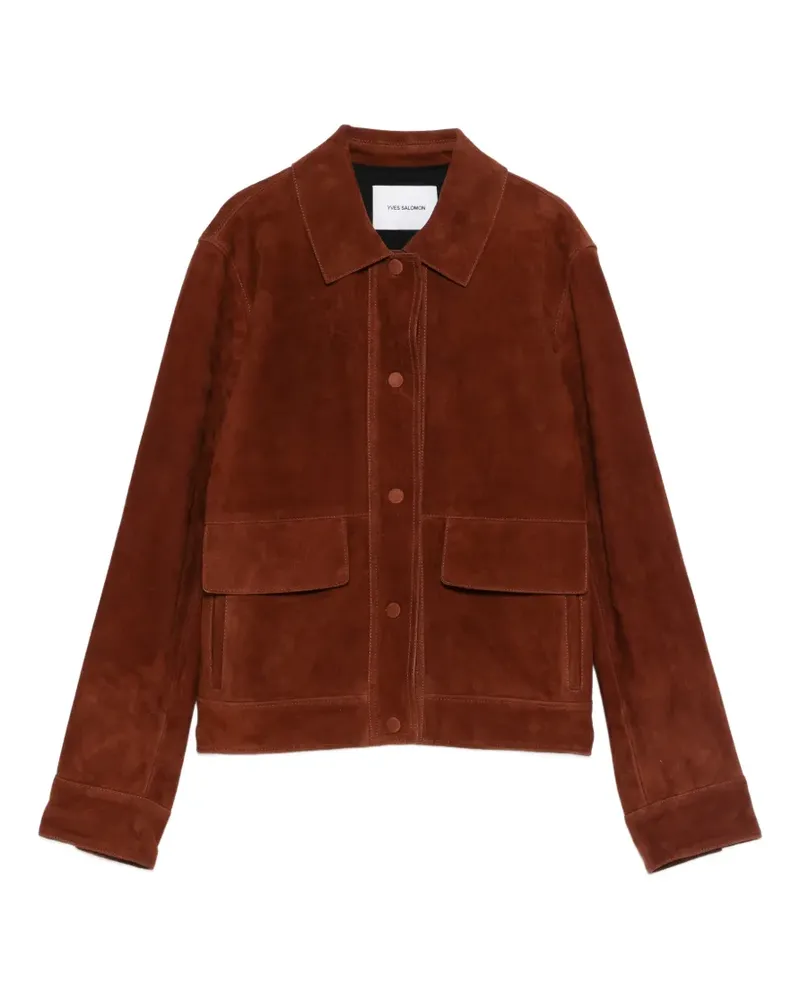 Yves Salomon Jacke mit Klappentasche - Braun Braun