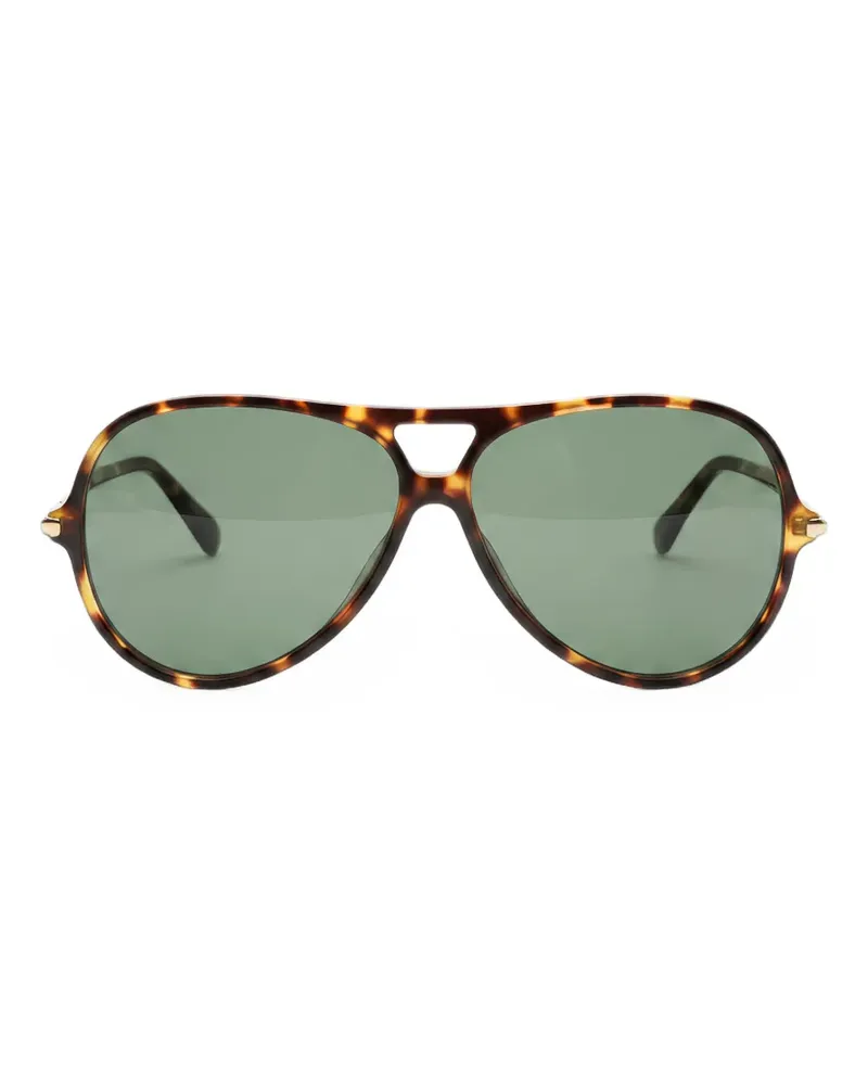 Chloé tortoiseshell-effect pilot-frame sunglasses - Braun Braun