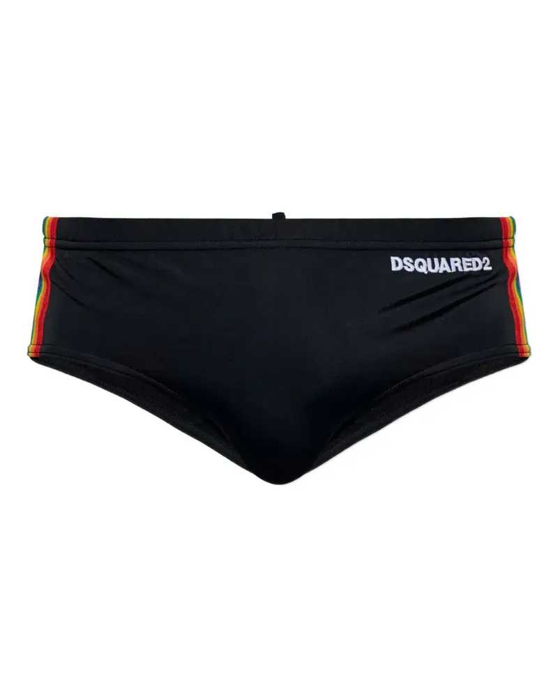 Dsquared2 rainbow stripe swim briefs - Schwarz Schwarz