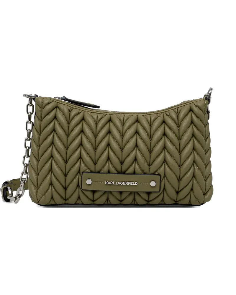 Karl Lagerfeld quilted logo-plaque cross body bag - Grün Grün