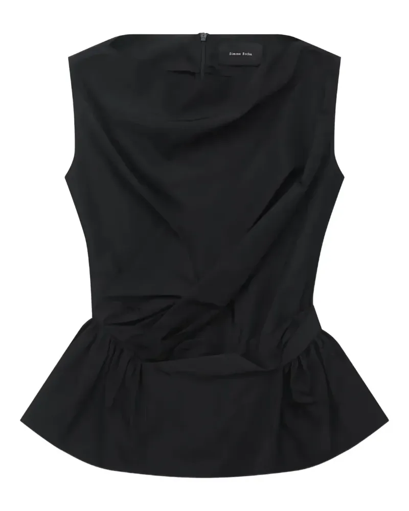 Simone Rocha draped-hem top - Schwarz Schwarz