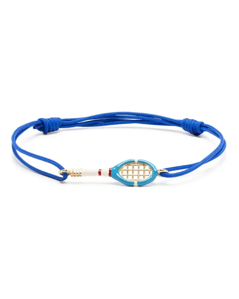 Aliita Tennis Kordelarmband mit 9kt Gelbgold - Blau Blau