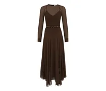 Rebellion Maxikleid mit V-Ausschnitt - Braun