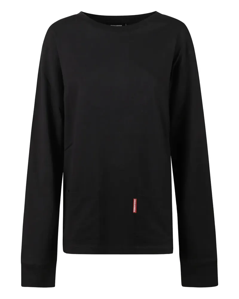 Dsquared2 Langarmshirt mit Tasche - Schwarz Schwarz