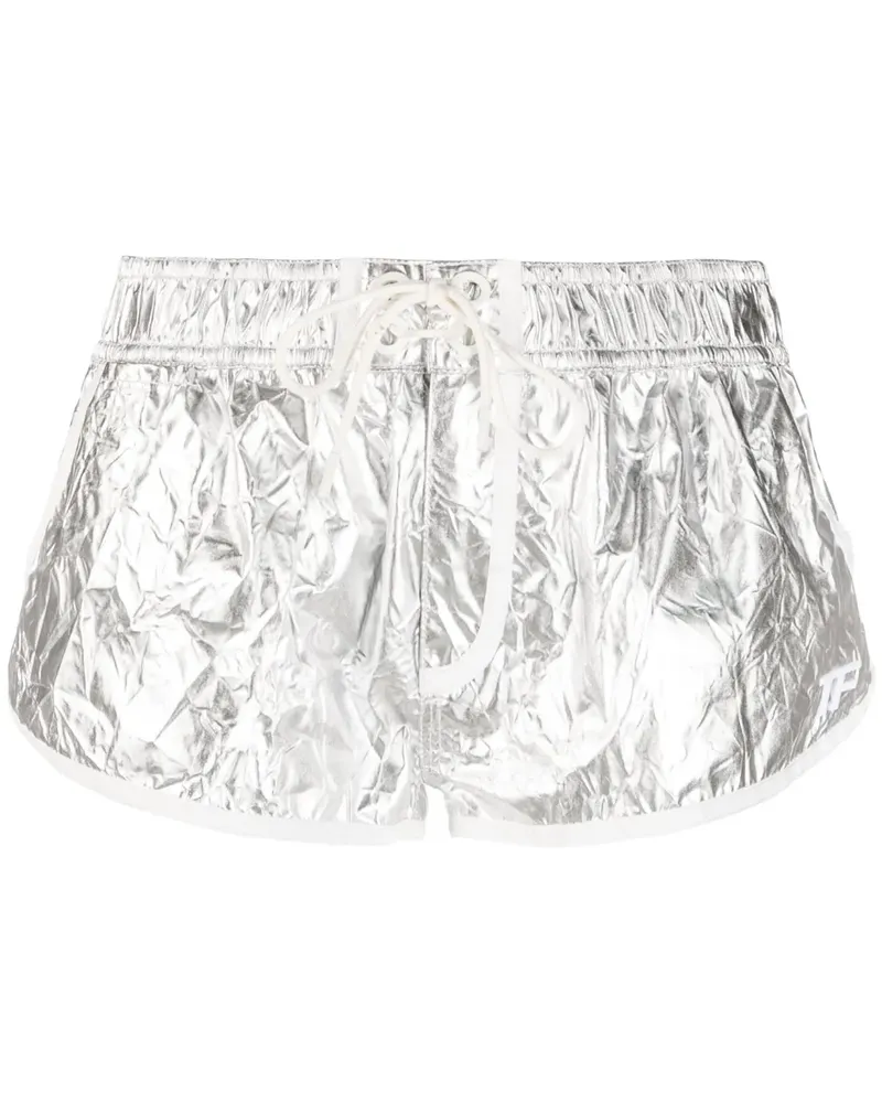 Tom Ford Crinkle Laufshorts - Silber Silber