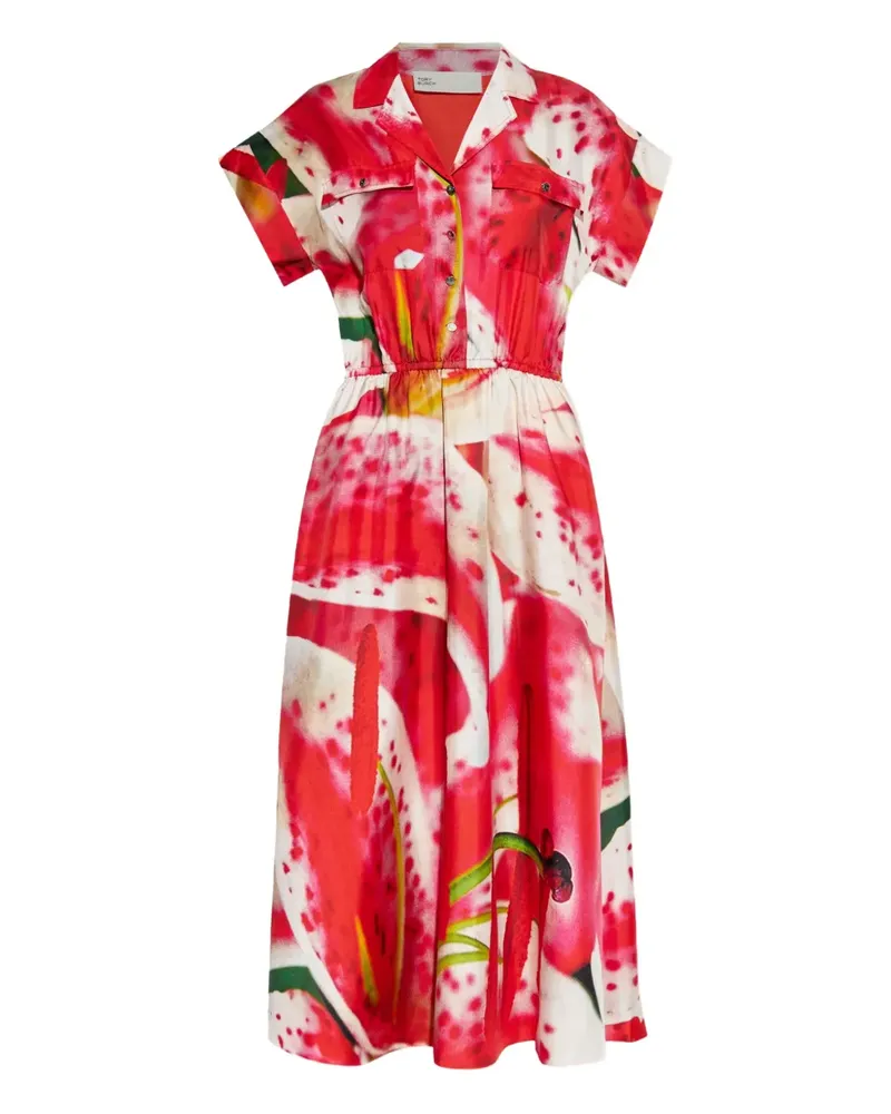 Tory Burch Midikleid mit grafischem Print - Rosa Rosa