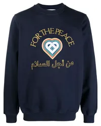 Casablanca Paris Sweatshirt "For the Peace"-Schriftzug Blau