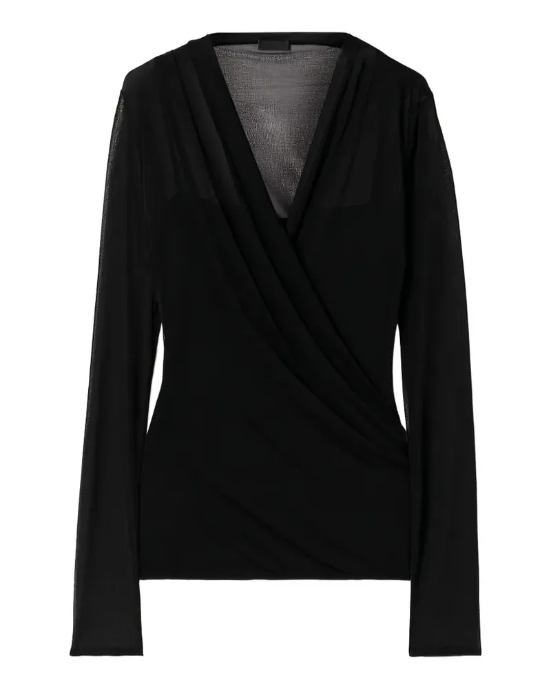Givenchy draped V-neck top - Schwarz Schwarz