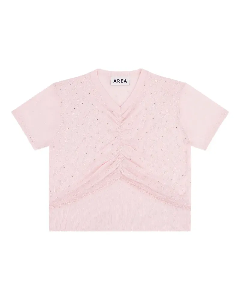 Area crystal-embellished ruched top - Rosa Rosa