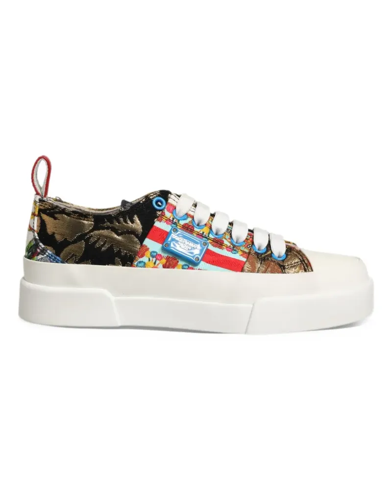 Dolce & Gabbana multicolor patchwork low-top sneakers - Schwarz Schwarz