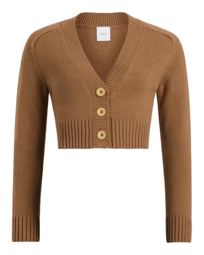 Patou Geknöpfter Cardigan mit Ellenbogen-Patch - Braun Braun