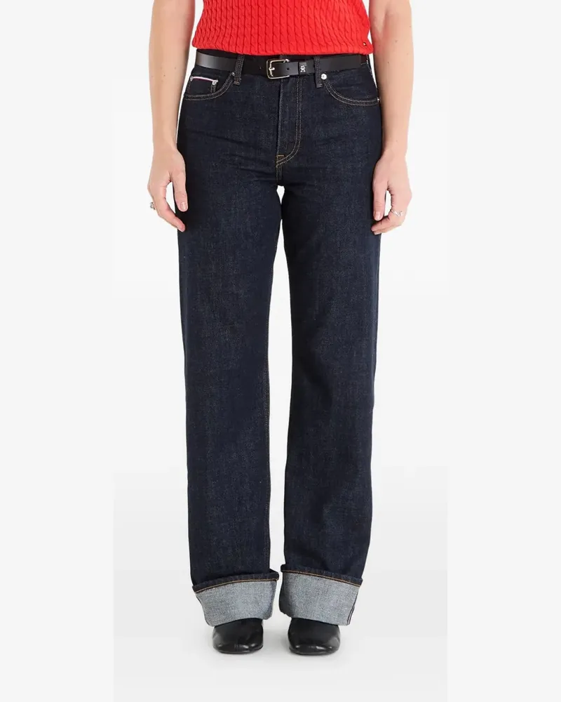 Tommy Hilfiger contrast-topstitching turn-up jeans - Blau Blau