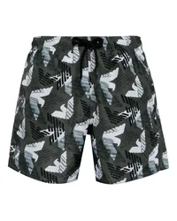 Emporio Armani Badeshorts mit Logo-Print Grün