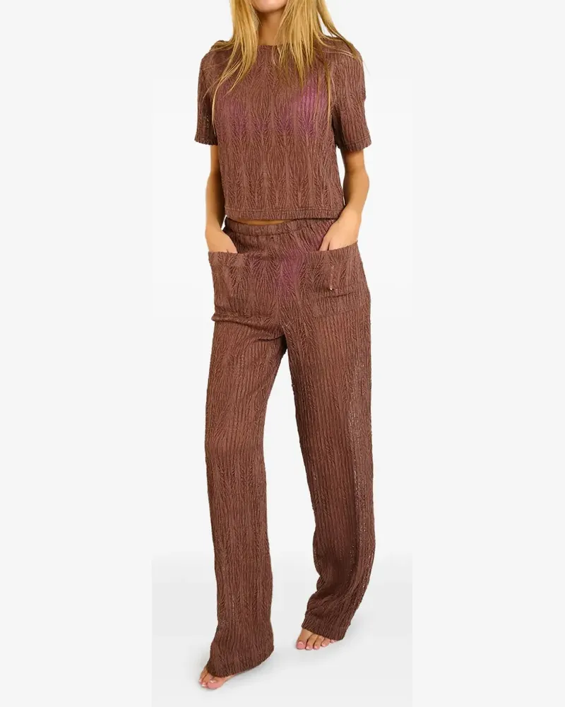 Banana Moon Strukturierte Beachsoul Straight-Leg-Hose - Braun Braun