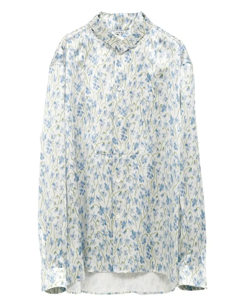Loewe Hemd mit Blumen-Print - Weiß Weiß