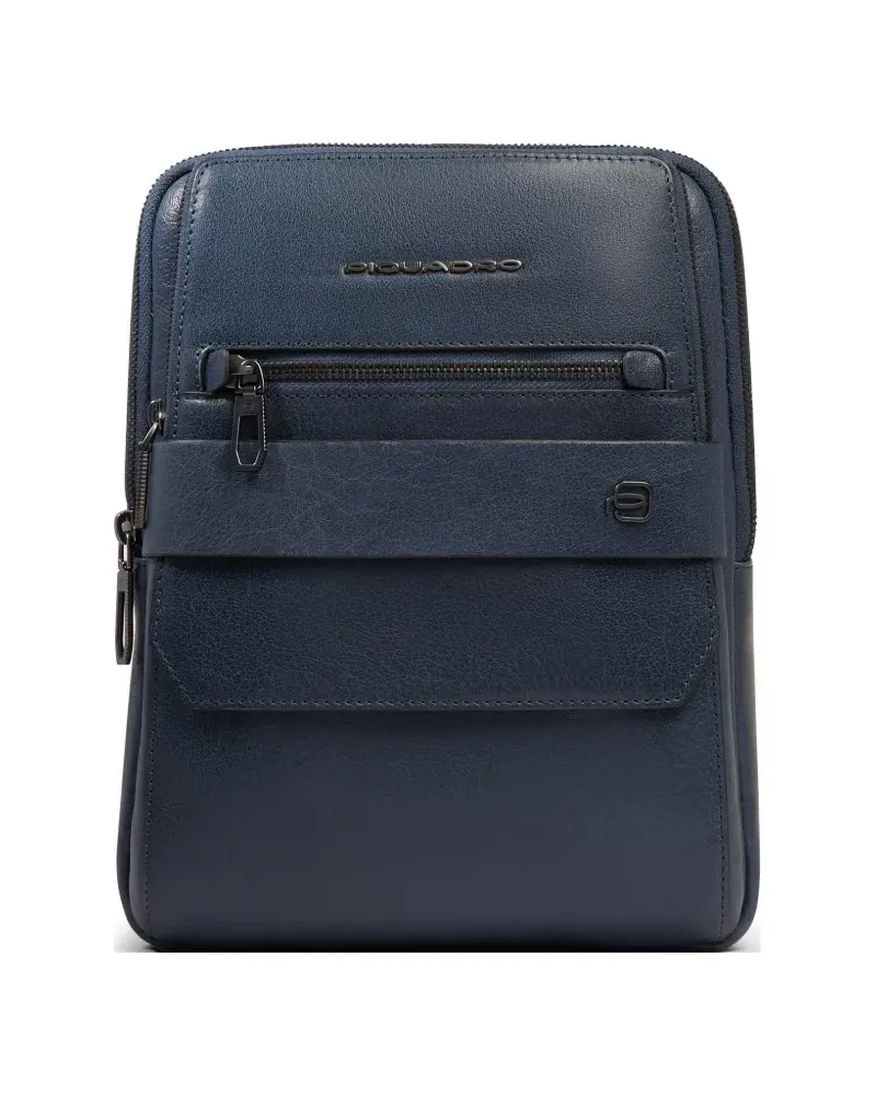 Piquadro Umhängetasche aus Leder - Blau Blau