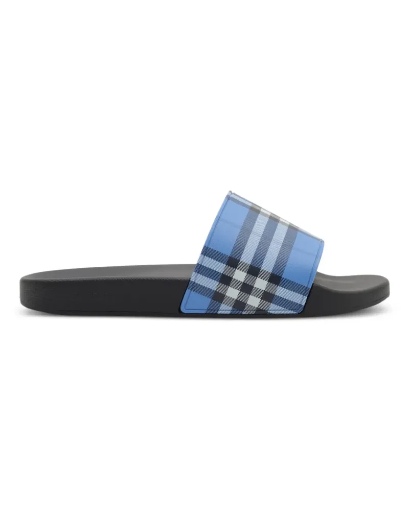 Burberry check slides - Blau Blau