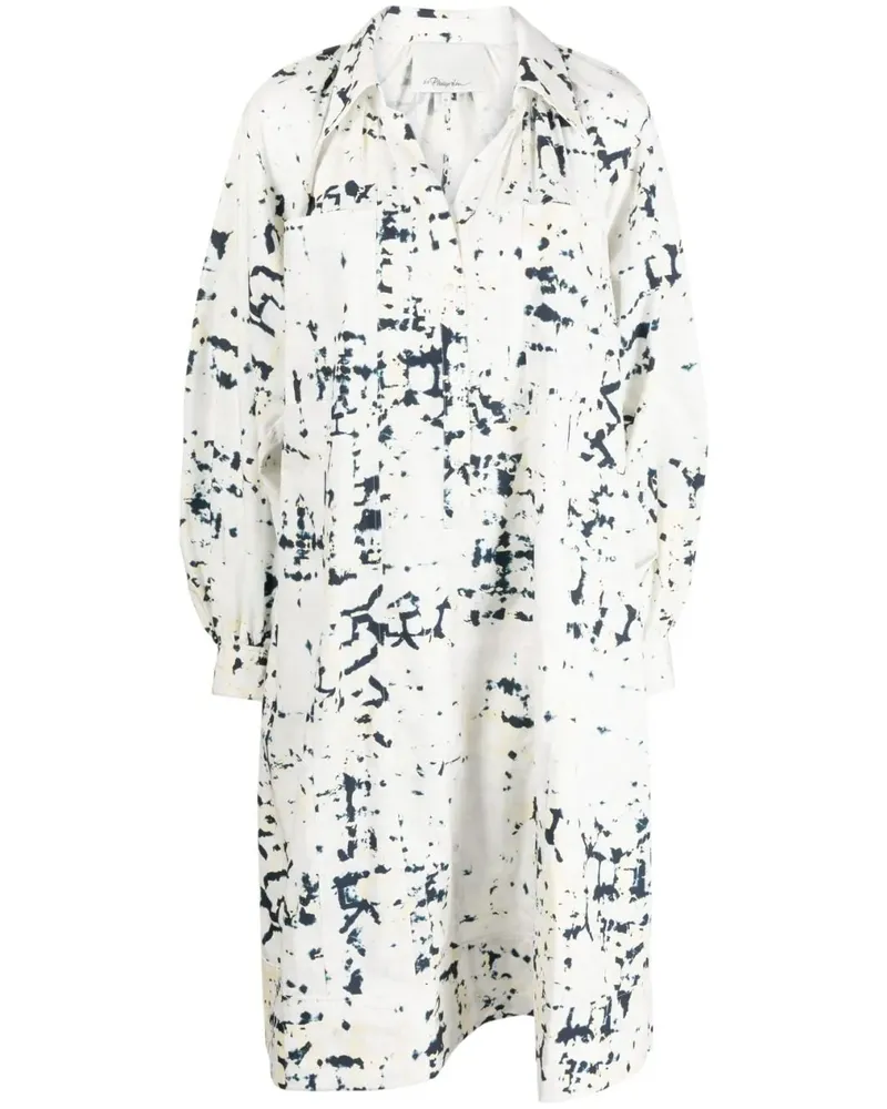 3.1 phillip lim KALEIDOSCOPE PRNT POPLIN SHRT DRS - Weiß Weiß