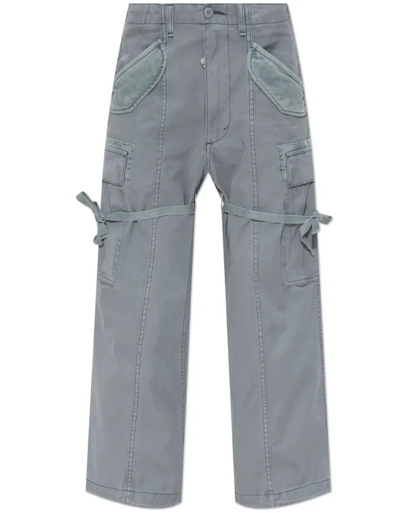 R13 Cropped-Hose mit aufgesetzten Taschen - Blau Blau