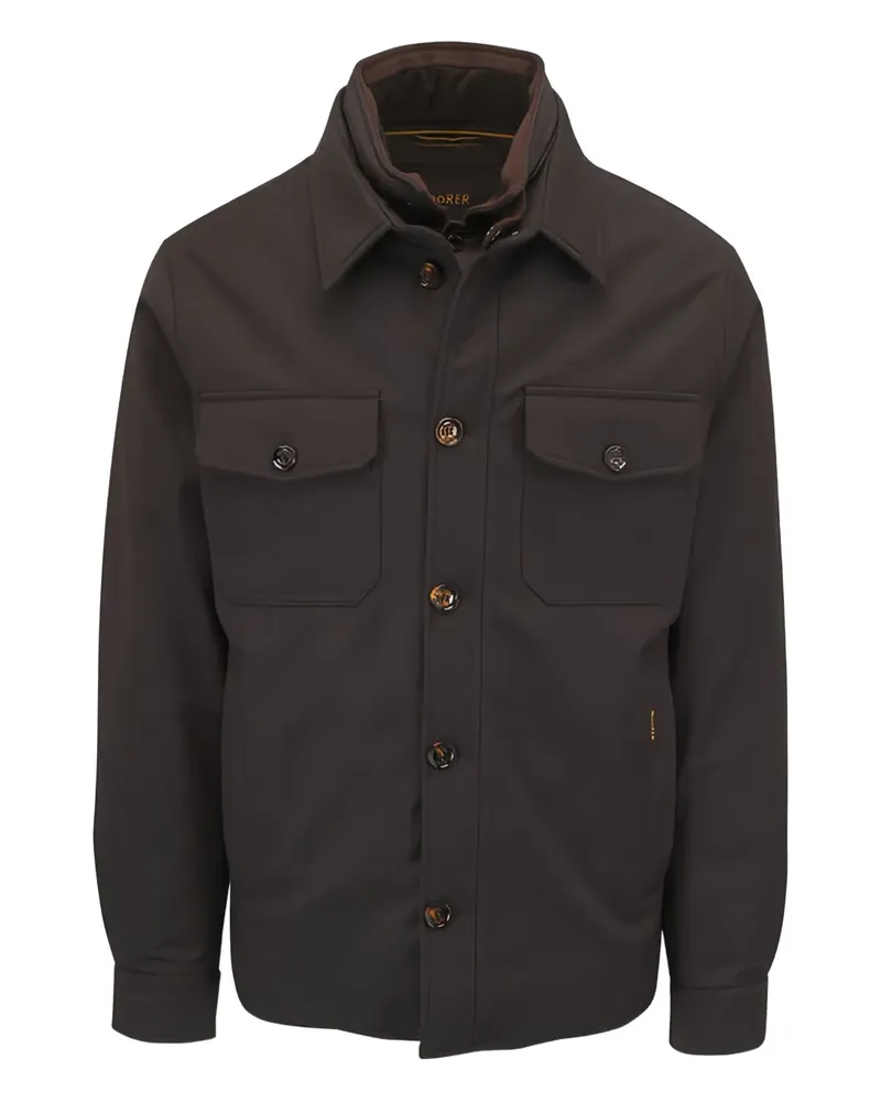 MOORER Vido-SKT hooded pocket coat - Braun Braun