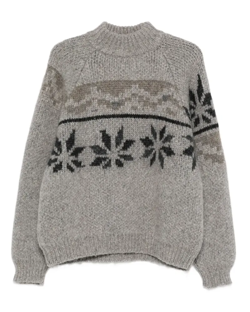 Magliano Stehkragen-Pullover mit Blumenmuster - Grau Grau