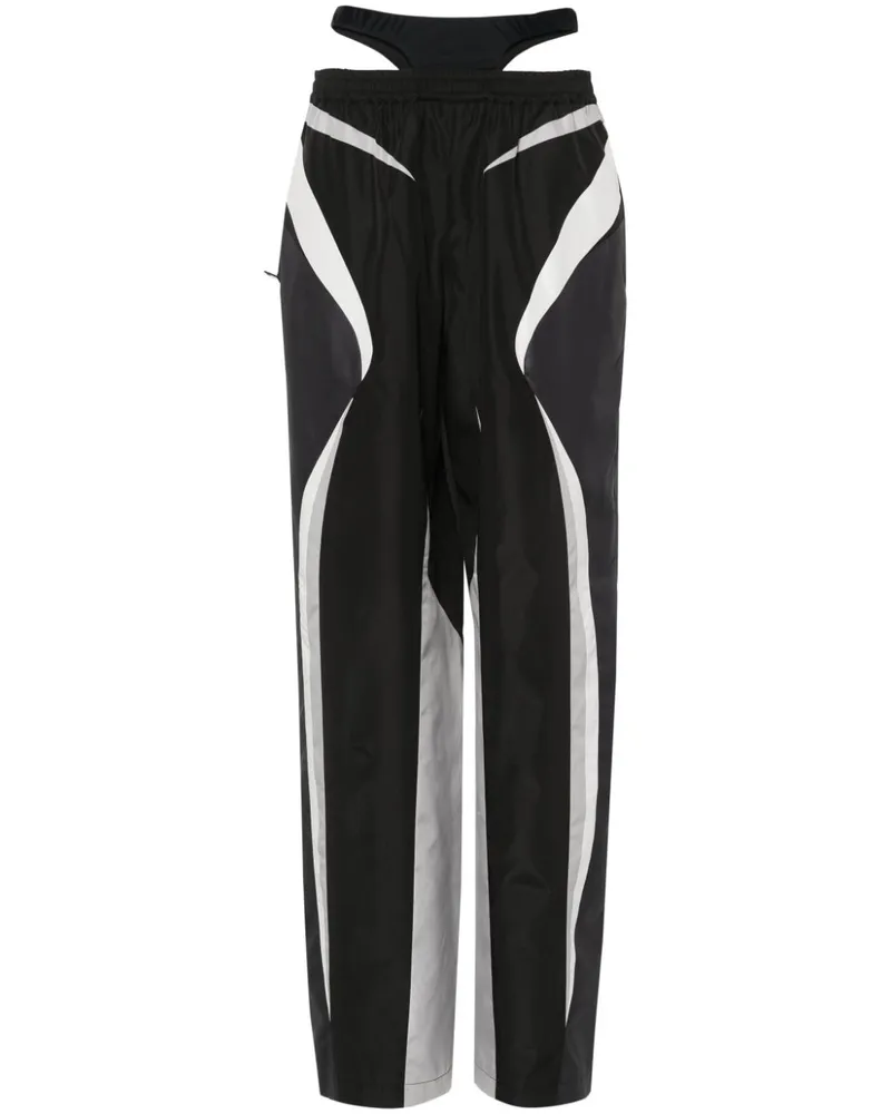 Thierry Mugler Tapered-Hose mit Farbkontrast - Schwarz Schwarz