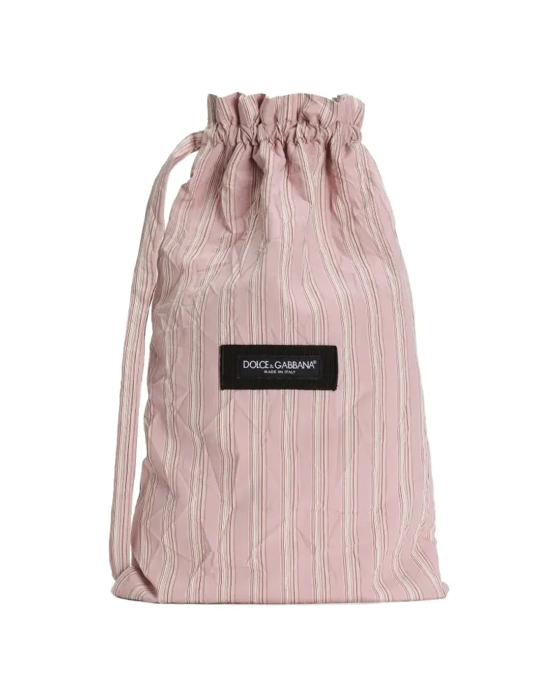 Dolce & Gabbana Gestreifte Froissé-Umhängetasche - Rosa Rosa