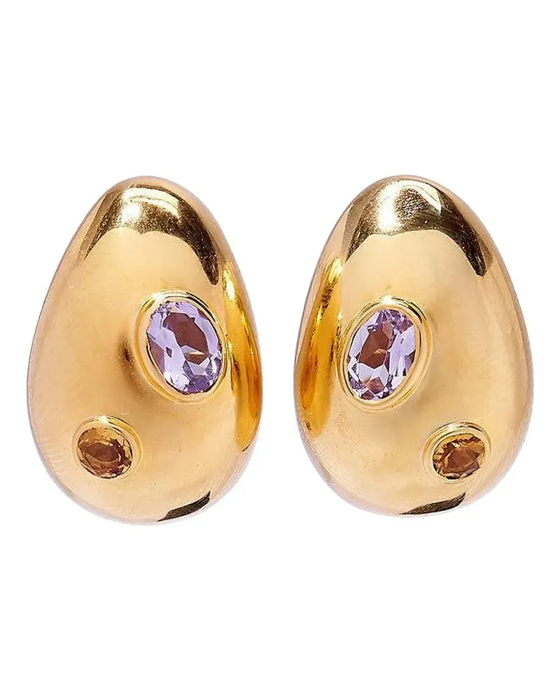 Lizzie Fortunato Sterlingsilber-Ohrringe mit Amethyst und Zitrin - Gold Gold