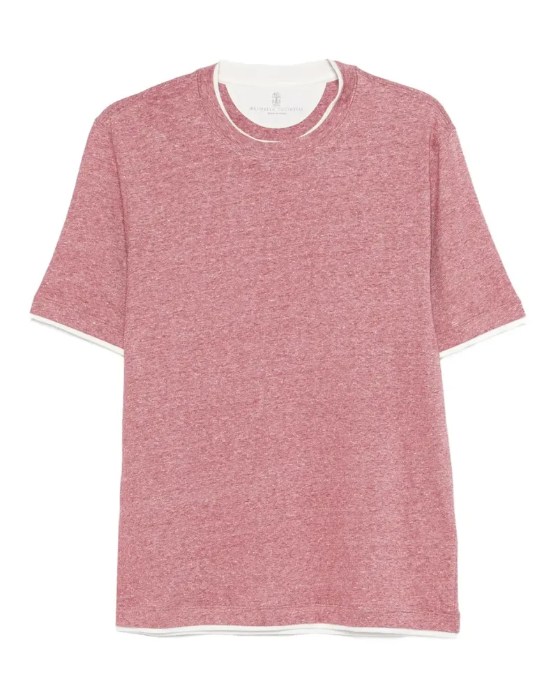 Brunello Cucinelli trimmed T-shirt - Rot Rot