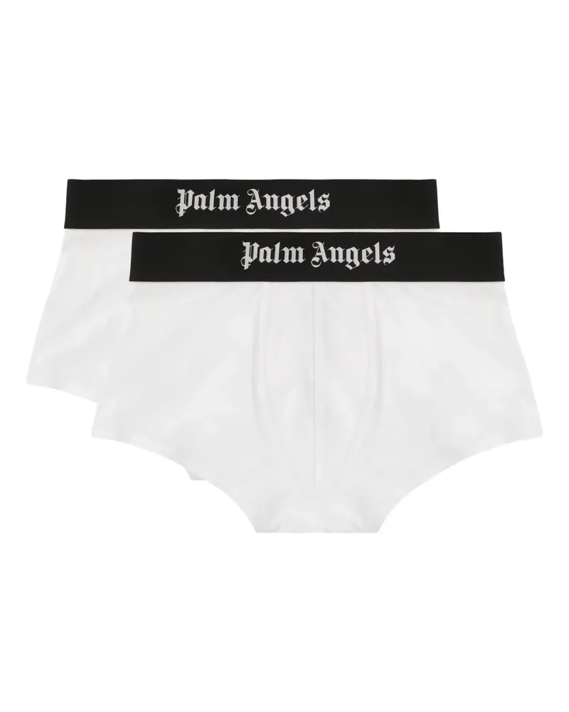Palm Angels 2er-Pack Boxershorts mit Logo-Bund - Weiß Weiß