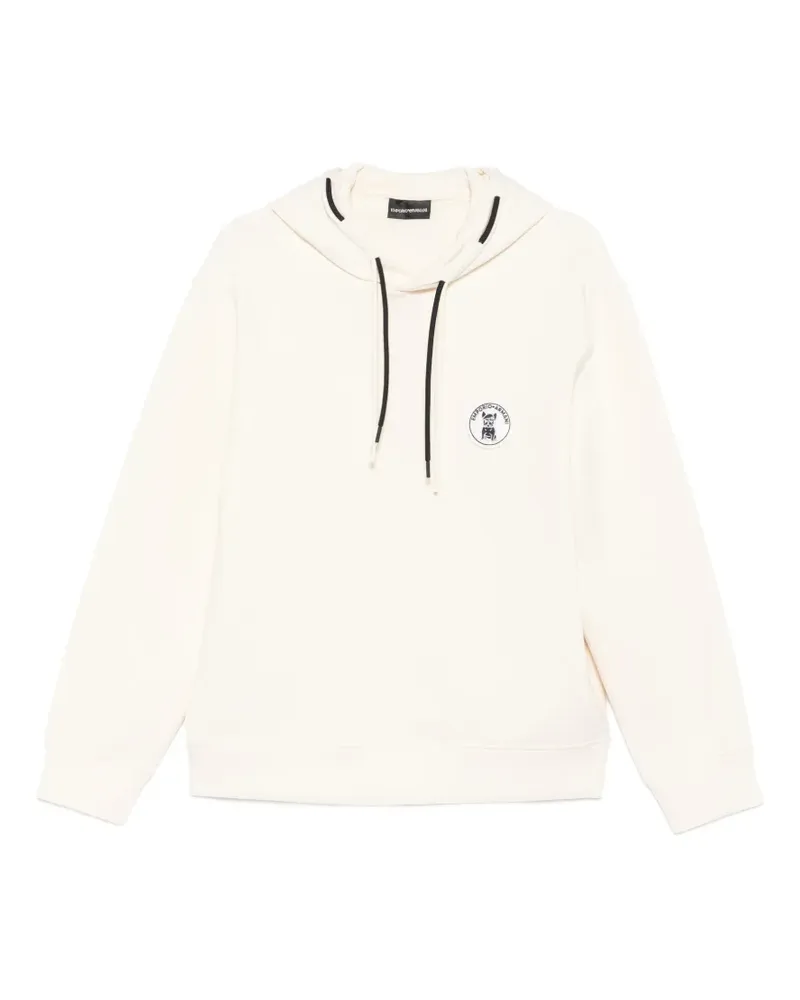 Emporio Armani dog-patch hoodie - Nude Nude