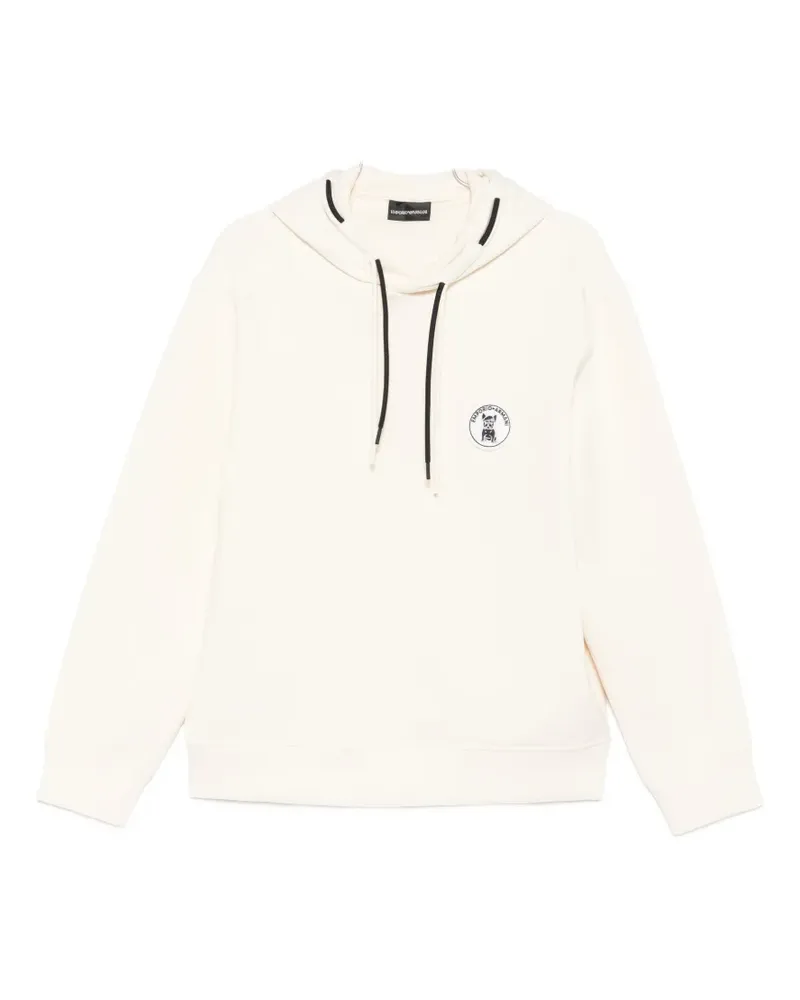 Emporio Armani dog-patch hoodie - Nude Nude