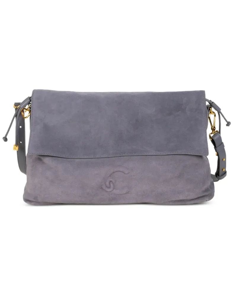 Coccinelle Mittelgroße Lidia Clutch aus Wildleder mit Logo-Prägung - Grau Grau