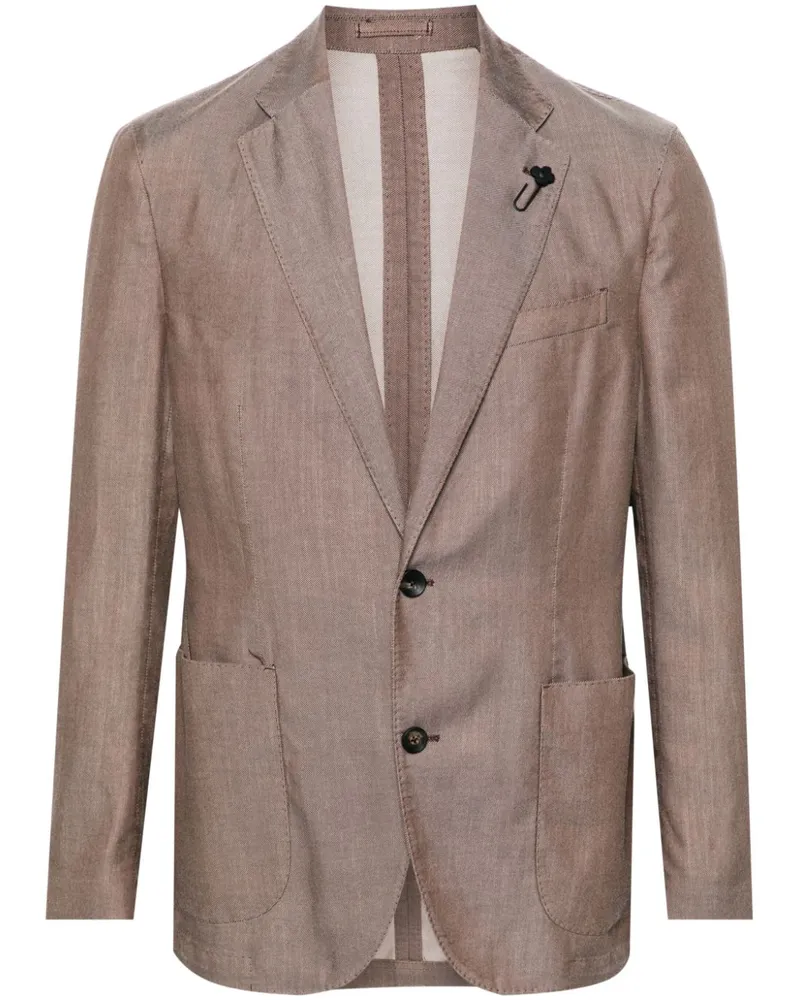 LARDINI Einreihiges Sakko mit Brosche - Braun Braun