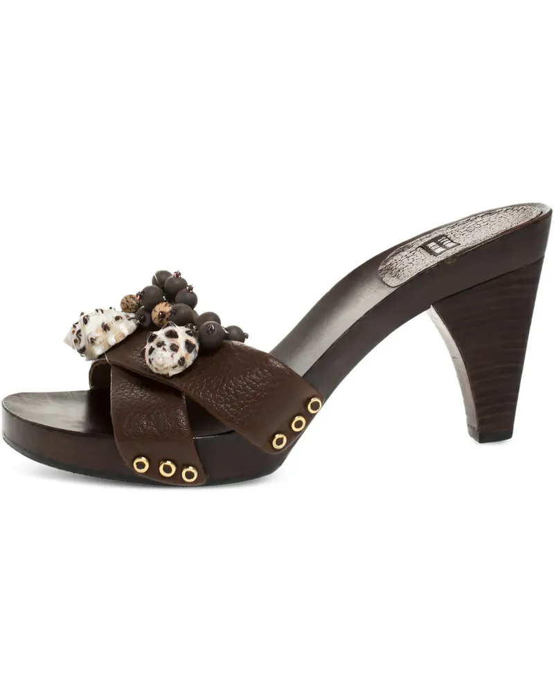 Stuart Weitzman Sandalen mit Perlen 90mm - Braun Braun