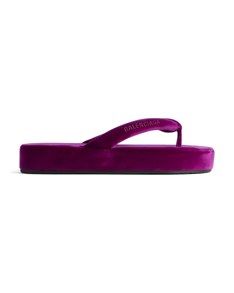 Balenciaga Jet Lag Thong velvet platform flip-flops - Violett Violett