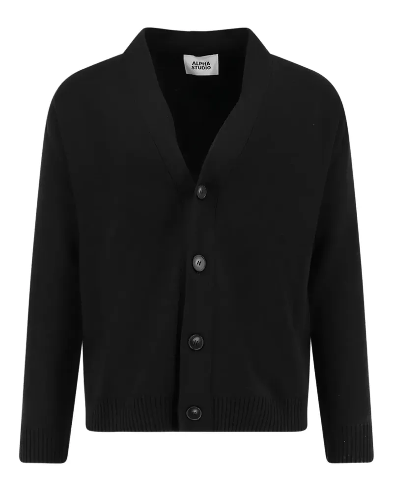Alpha Studio V-neck cardigan - Schwarz Schwarz