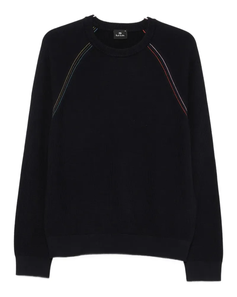 Paul Smith Pullover aus Waffelstrick mit Raglanärmeln - Blau Blau