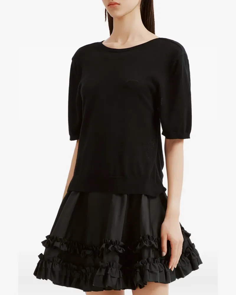 Ganni Pullover mit Cut-Out - Schwarz Schwarz