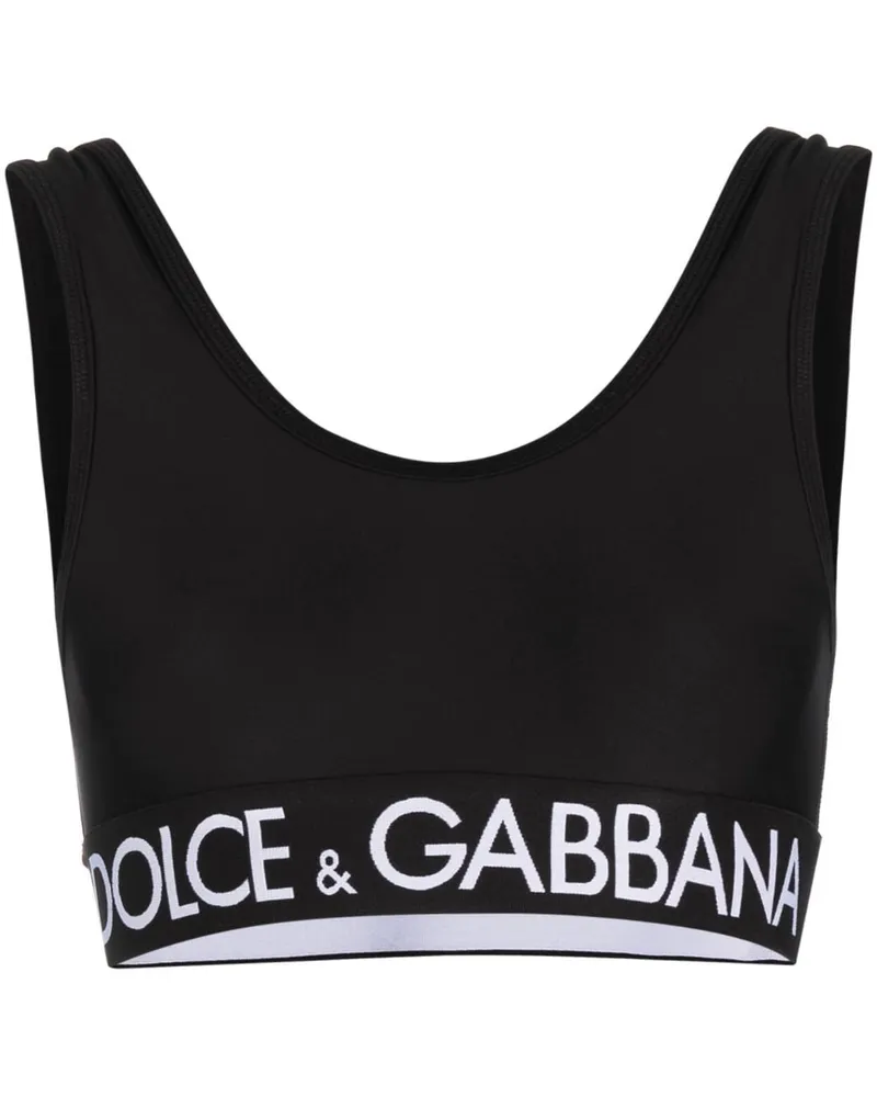 Dolce & Gabbana Sport-BH mit Logo-Bund - Schwarz Schwarz