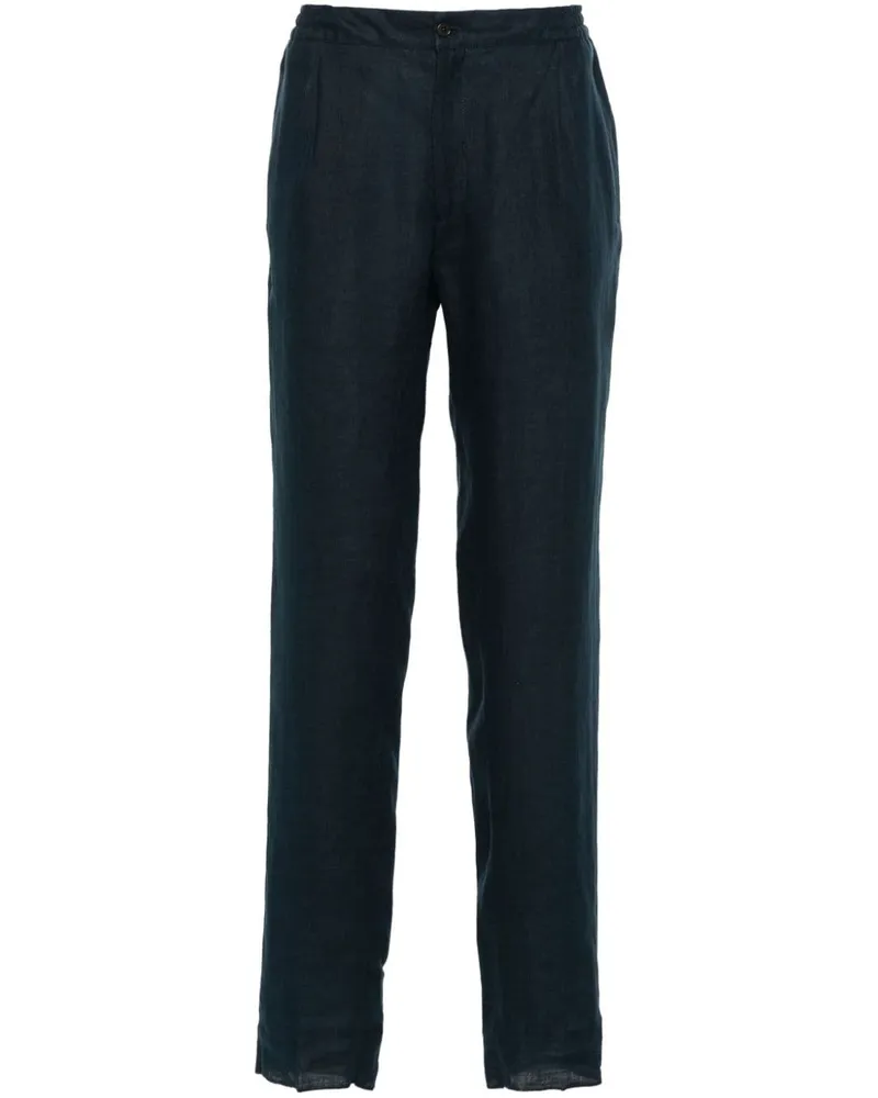 Kiton Tapered-Hose aus Leinen - Blau Blau