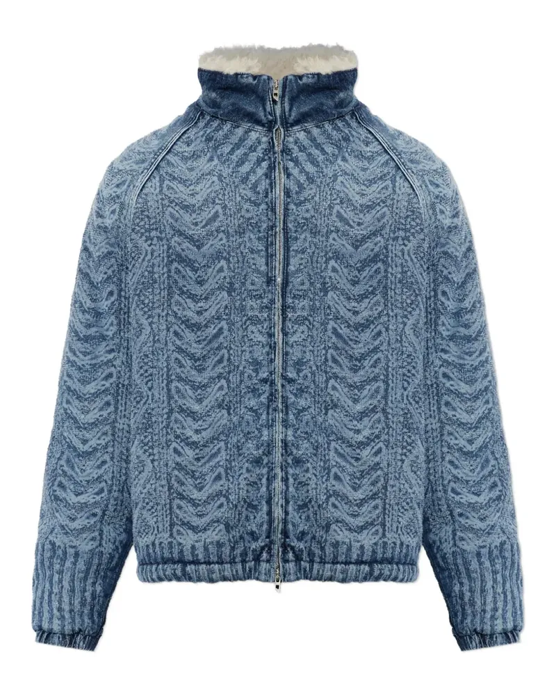 Diesel jacket in cable-knit-effect denim - Blau Blau