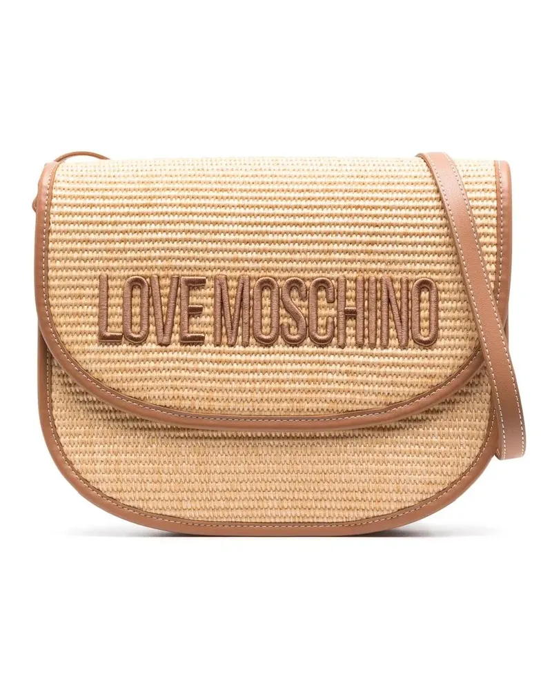 Moschino Madame Schultertasche mit Stickerei - Nude Nude