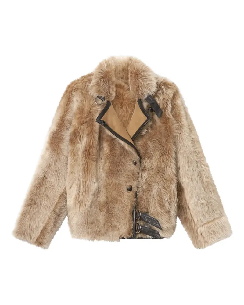 Isabel Marant reversible shearling coat - Nude Nude